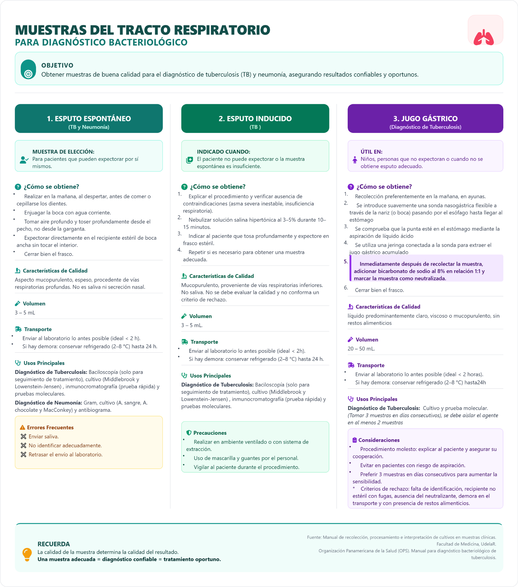 Infografía toma de muestras de esputo